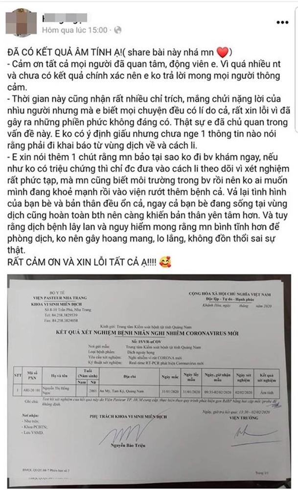 Nữ du học sinh trở về từ Vũ Hán xin lỗi sau khi bị nhiều cư dân mạng chỉ trích nặng lời-1