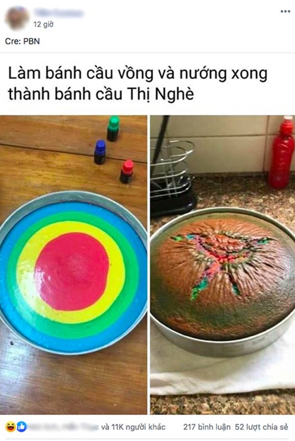 Chiếc bánh cầu vồng bị bay màu sau khi nướng đang gây tranh cãi nhất MXH: Cứ tưởng fail nhưng sự thật lại khiến tất cả bất ngờ?-1