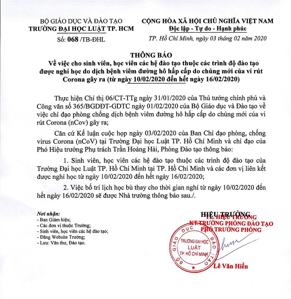 Mới: Danh sách các trường Đại học quyết định cho sinh viên nghỉ thêm 1 tuần nữa đến ngày 17/2-2