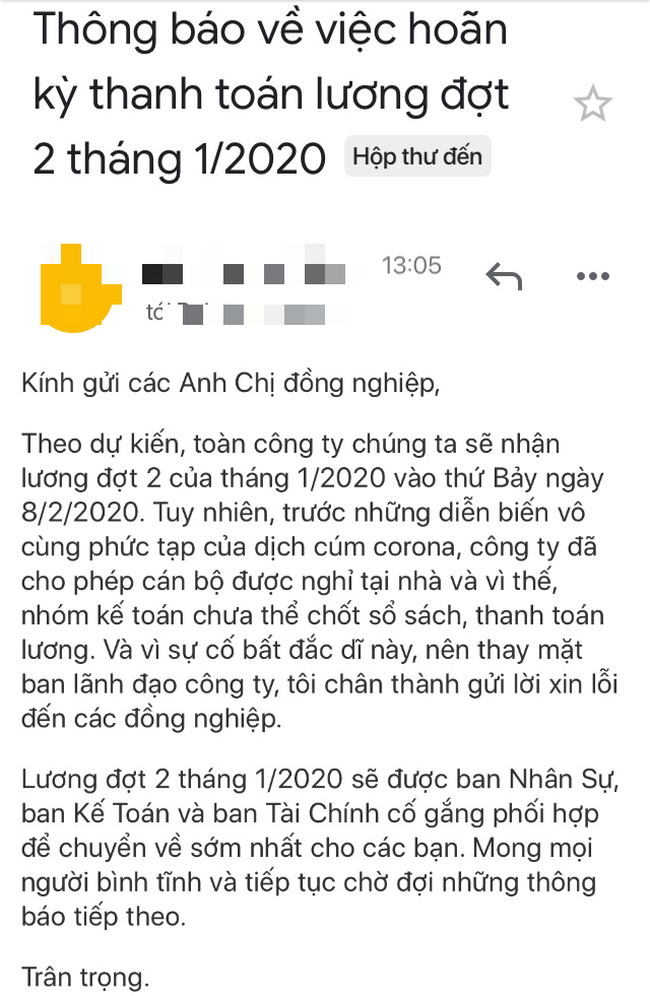 Một công ty lùi thanh toán lương vì kế toán nghỉ do dịch corona khiến nhân viên bức xúc-1