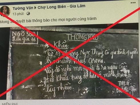 Viết tin đồn thất thiệt về virus Corona lên bảng tin tổ dân phố, người phụ nữ bị công an mời lên làm việc