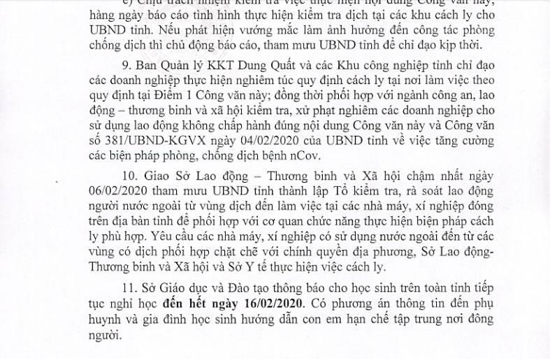 Tỉnh Quảng Ngãi cho học sinh các cấp nghỉ tiếp 1 tuần nữa đến hết ngày 16/2 để phòng chống dịch Corona-2