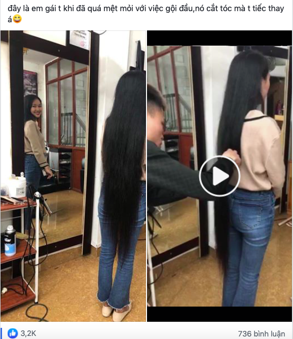 Khoảnh khắc anh trai cắt phăng chùm tóc dài cả tấc của cô gái làm chị em choáng váng, tiếc dùm uổng công ăn uống bao năm”-1