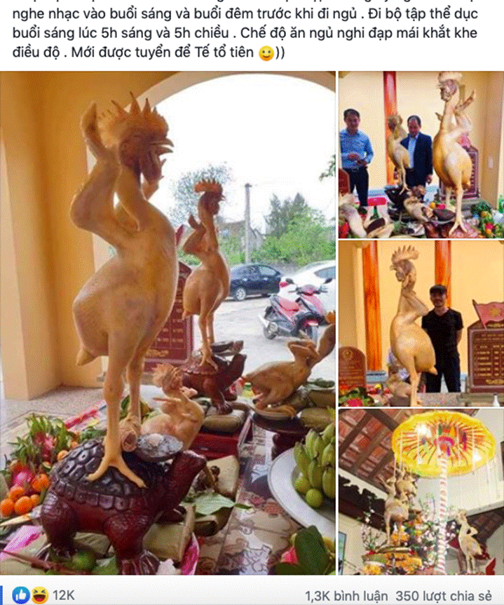 Hình ảnh phi đội gà bay trên mâm cúng rằm tháng Giêng khiến dân mạng vô cùng sửng sốt-1