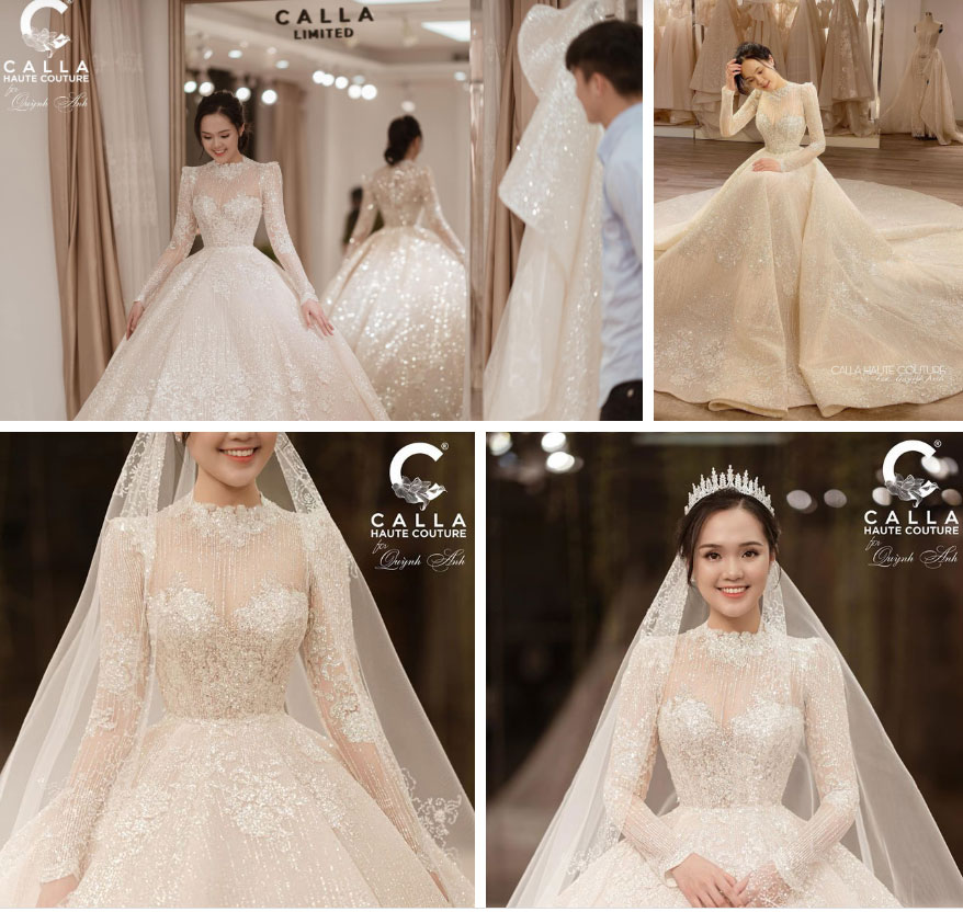 Hé lộ 2 bộ váy cưới cực lộng lẫy của Quỳnh Anh, nhưng xem ra chú rể Mạnh gắt còn điệu hơn cả cô dâu-2