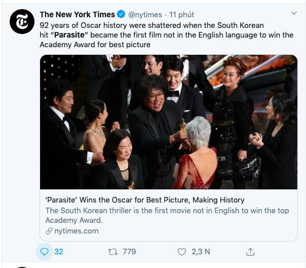 Ký sinh trùng đoạt 4 giải Oscar: Cả thế giới rúng động trước chiến thắng lịch sử 92 năm có 1” của điện ảnh châu Á-2