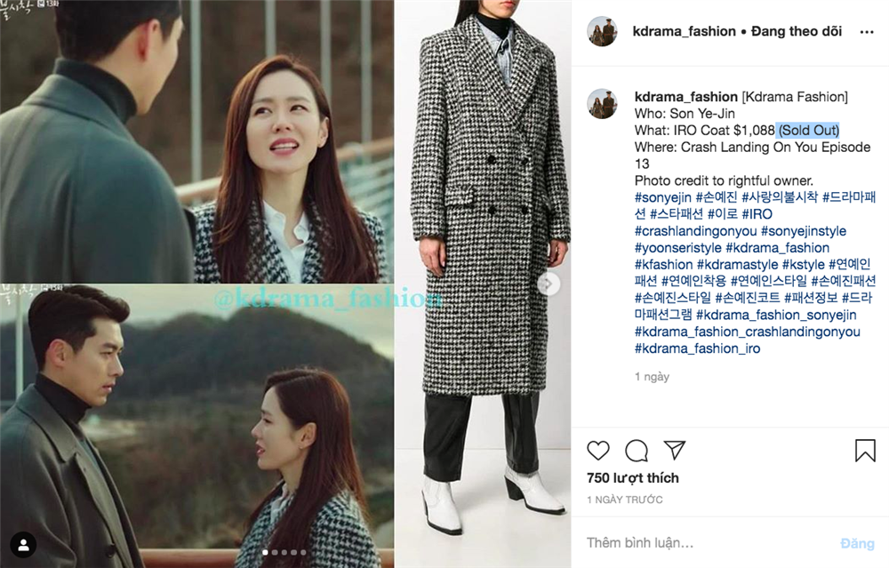 Ngay khi tập 13 Hạ cánh nơi anh được phát sóng, chiếc áo khoác 25 triệu mà Son Ye Jin mặc đã lập tức cháy hàng-3
