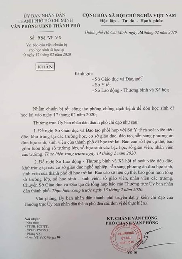 3 tỉnh thành đầu tiên thông báo cho học sinh đi học lại vào ngày 17/2 sau 2 tuần nghỉ phòng dịch Covid-19-1