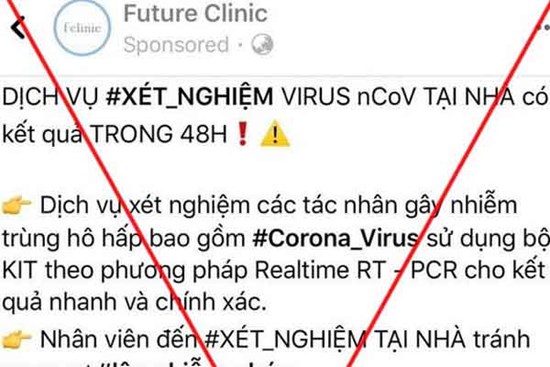 Phòng khám Future Clinic tại TP.HCM bị phạt 35 triệu đồng vì quảng cáo dịch vụ xét nghiệm virus corona