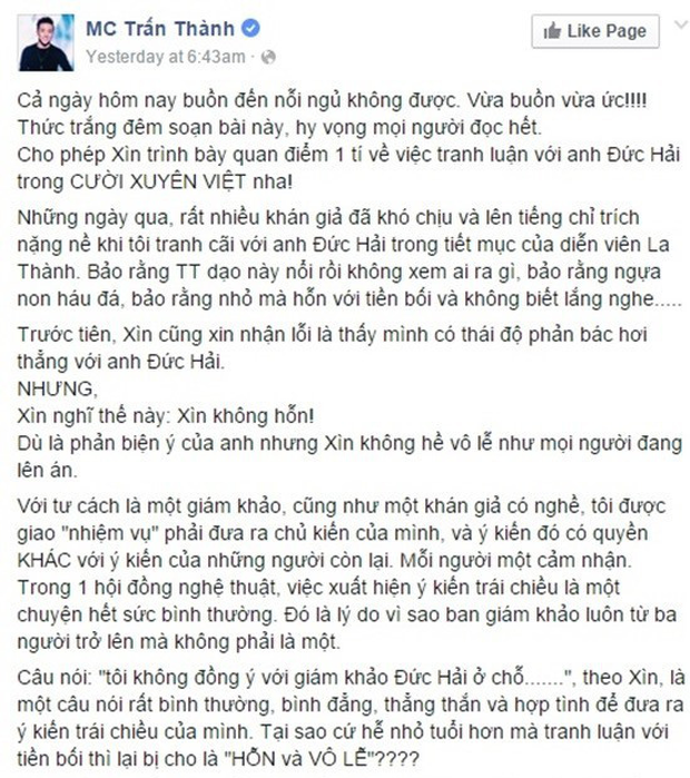 Trấn Thành và những sự cố vạ miệng trong sự nghiệp, không ít lần bị khán giả chỉ trích phản đối-6