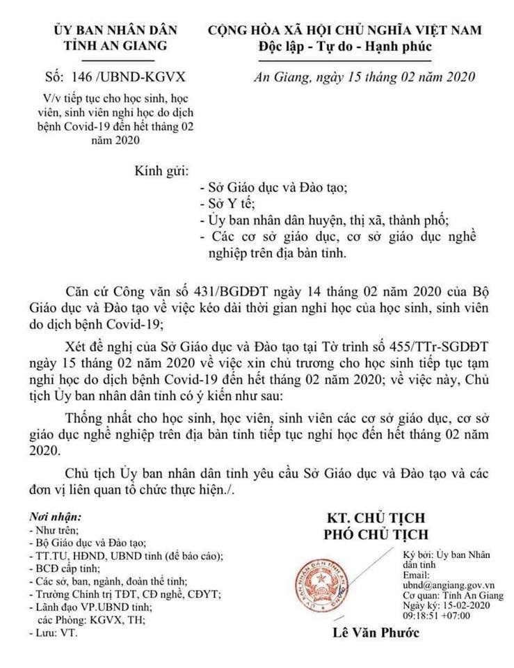 MỚI: Danh sách 13 tỉnh thành rút lại thông báo đi học vào ngày 17/2, cho học sinh nghỉ thêm đến hết tháng 2-2