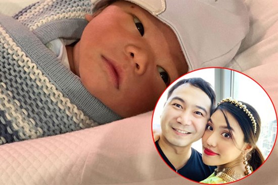 Mới gần 3 tháng tuổi, con trai siêu mẫu Lan Khuê đã được