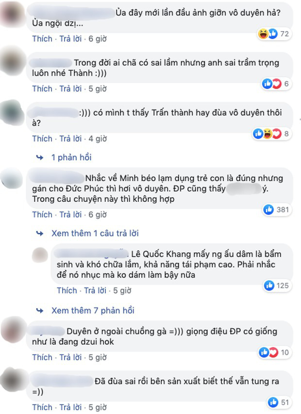 Sao Việt vạ miệng vì đùa giỡn quá trớn: Trấn Thành đem chuyện ấu dâm để tấu hài, Phạm Hương khuyên fan đi đầu thai?-3