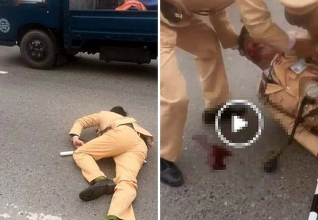 Công an thông báo tìm người chứng kiến vụ nam thanh niên chạy xe máy đâm gục trung uý CSGT-1