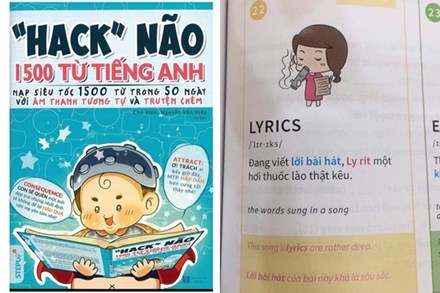 Bức xúc trước sách Tiếng Anh dạy học vẹt, minh họa bằng hình ảnh trẻ hút thuốc lào, con thản nhiên xúc phạm mẹ