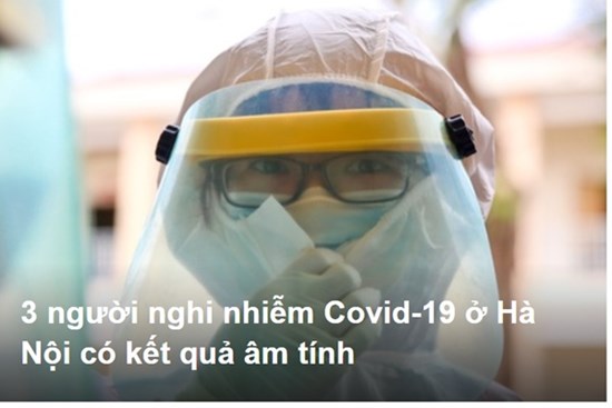 3 người nghi nhiễm Covid-19 ở Hà Nội có kết quả âm tính