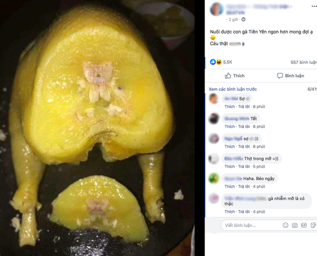 Háo hức chặt con gà ra định chén, cô gái hết hồn khi thấy thân gà toàn mỡ còn dân mạng phải thốt lên bất ngờ: Gà này nhiễm mỡ toàn thân rồi-3