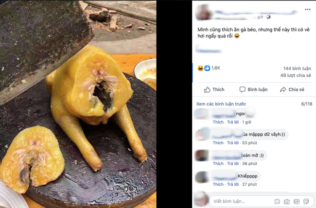 Háo hức chặt con gà ra định chén, cô gái hết hồn khi thấy thân gà toàn mỡ còn dân mạng phải thốt lên bất ngờ: Gà này nhiễm mỡ toàn thân rồi-1