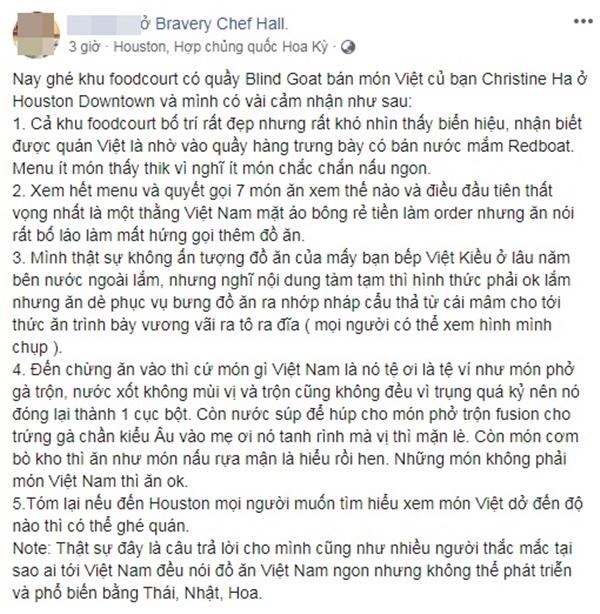 Đại diện nhà hàng Christine Hà lên tiếng khi bị đầu bếp Việt chê dở lẫn miệt thị: Chính những người như anh ấy khiến ẩm thực Việt không thể được thế giới biết đến-3