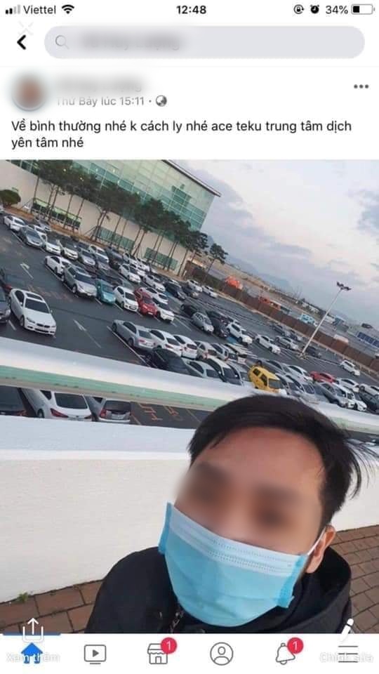 Nam thanh niên trở về từ Hàn Quốc tự nhận mình không bị cách ly và lời đùa cợt thả corona bay màu cả làng gây phẫn nộ-1