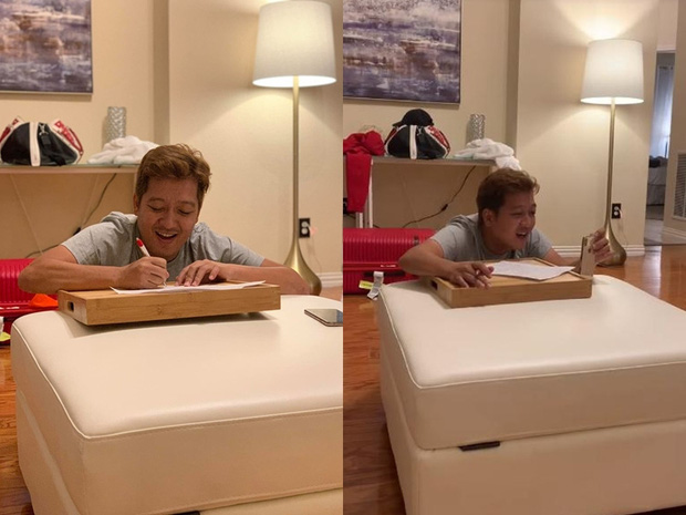 Clip: Đáng yêu như Trường Giang, đang buồn hiu chờ quay hình bỗng tươi tỉnh hẳn khi gọi điện cho vợ con-1