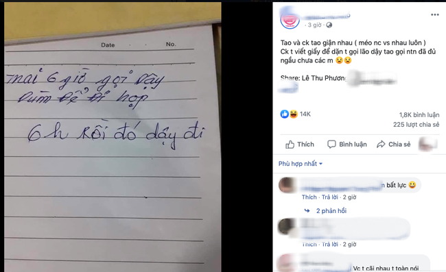 Vợ chồng cãi nhau không nói chuyện, chồng để lại mảnh giấy nhờ vả thì vợ có câu trả lời khiến tất cả choáng váng-1