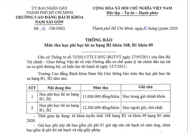 Học phí lái xe tăng gấp 2 lần tại Thành phố Hồ Chí Minh-2