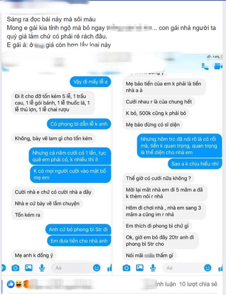 Chú rể có 1-0-2: Mặc cả từng tráp lễ ăn hỏi, khi cô dâu đề nghị đưa thêm tiền thì tính khôn em bỏ 20 triệu anh đi phong bì 5 triệu cho-1