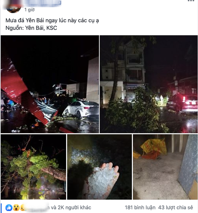 Mưa đá bất ngờ ở Yên Bái, Lào Cai: Hạt mưa to như viên bi, gió quật đổ mái nhà, cây cối đổ rạp xuống đường-2