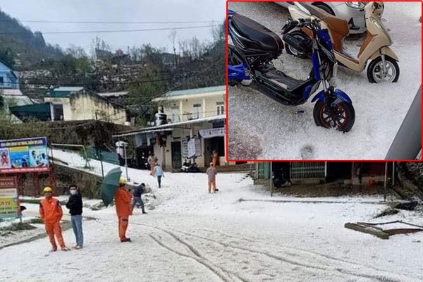 Chuyên gia lý giải hiện tượng mưa đá to bằng viên bi phủ trắng như tuyết trên đường ở Lai Châu-2