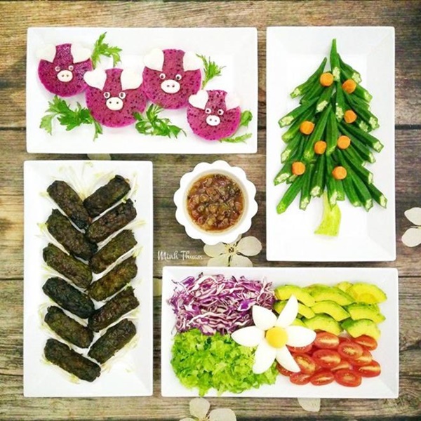 Nữ giảng viên&nbsp;Hà Nội biến mâm cơm thành tranh tứ quý, hàng nghìn chị em ngưỡng mộ-12