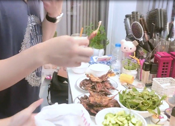 Thánh ăn Trấn Thành đến chỗ làm của vợ còn bắt cả ê-kíp phục vụ món bổ béo-13