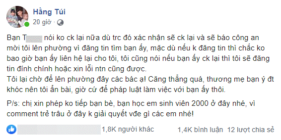 Hot mom Hằng Túi lại vướng lùm xùm ầm ĩ: Chuyển khoản nhầm 15 triệu cho một nữ sinh, nhưng đăng cả thông tin cá nhân lên FB để đòi-6