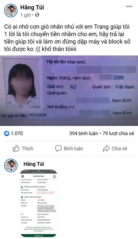 Từ vụ hot mom Hằng Túi chuyển khoản nhầm 15 triệu cho một nữ sinh, đăng cả thông tin cá nhân người nhận lên FB để đòi: Luật sư nói gì?-2