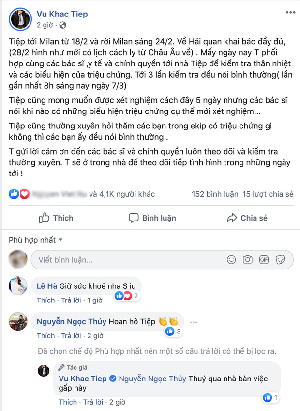 Vũ Khắp Tiệp công khai lịch trình châu Âu trên Facebook sau ca nhiễm Covid-19 thứ 17 ở Việt Nam, tiết lộ lý do không bị cách ly-2