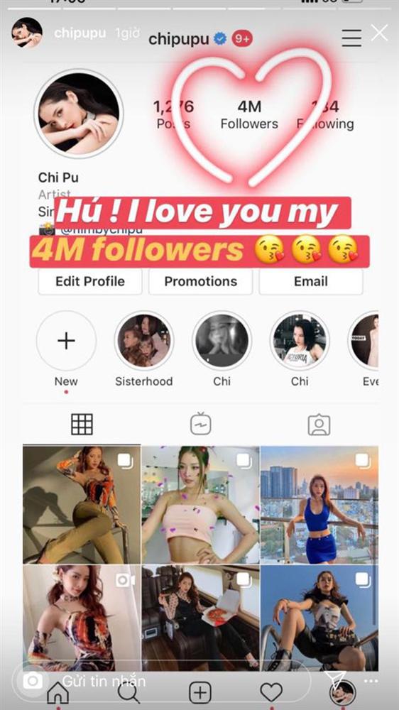 Trở thành nghệ sĩ Việt thứ 2 cán mốc 4 triệu follow trên Instagram, Chi Pu đã có pha ăn mừng cực lầy thế này đây!-1