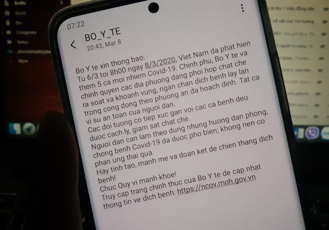Bộ Y tế gửi SMS kêu gọi tỉnh táo, mạnh mẽ, đoàn kết, không phản ứng thái quá-1