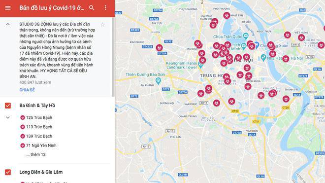 Sự thật về bản đồ dịch COVID-19 tại Hà Nội trên mạng internet-1