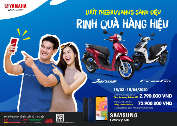 ‘Săn’ cơ hội nhận xe Yamaha côn tay khi mua Janus và FreeGo-1