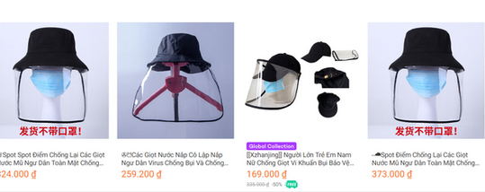 Sau khẩu trang, mũ chống giọt bắn phòng Covid-19 cũng cháy hàng-2