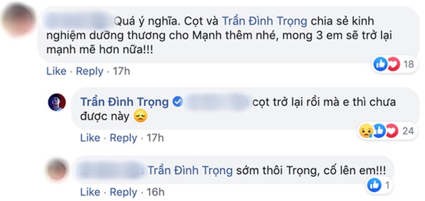 Đình Trọng buồn bã vì chưa khỏi chấn thương: Văn Đức trở lại rồi mà em chưa được này-1