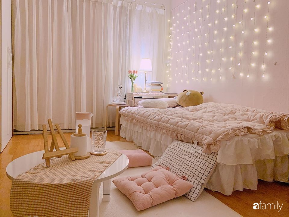 Từ căn phòng trọ cũ kỹ, cô gái trẻ người Việt tự sửa sang, cải tạo thành căn phòng đẹp lung linh không góc chết-3