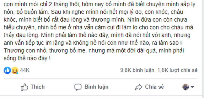 Bài viết thu hút 44 nghìn like của người đàn bà ly hôn ở tuổi 23, bóc phốt nhà chồng: Của hồi môn bị mẹ chồng cậy tủ mang bán, chồng không có tư cách được con gọi bố-1