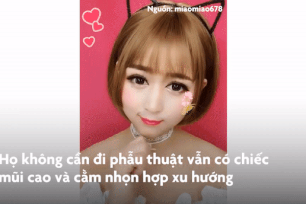 Nhan sắc thật của cô gái Trung Quốc sau khi bỏ lớp bột độn mặt