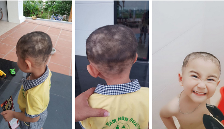 Ngại bế con ra cửa hàng cắt tóc, ông bố trẻ chơi lớn tự mình cầm kéo và cái kết khiến bạn bè người thân cạn lời-2