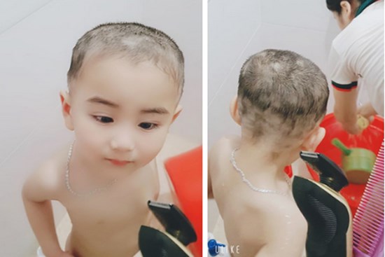 Ngại bế con ra cửa hàng cắt tóc, ông bố trẻ chơi lớn tự mình cầm kéo và cái kết khiến bạn bè người thân 