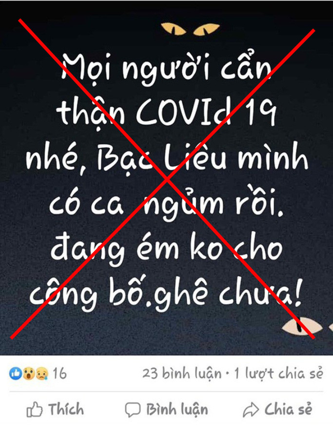Tung tin Bạc Liêu có ca ngủm” vì Covid-19, nam thanh niên bị xử lý-2
