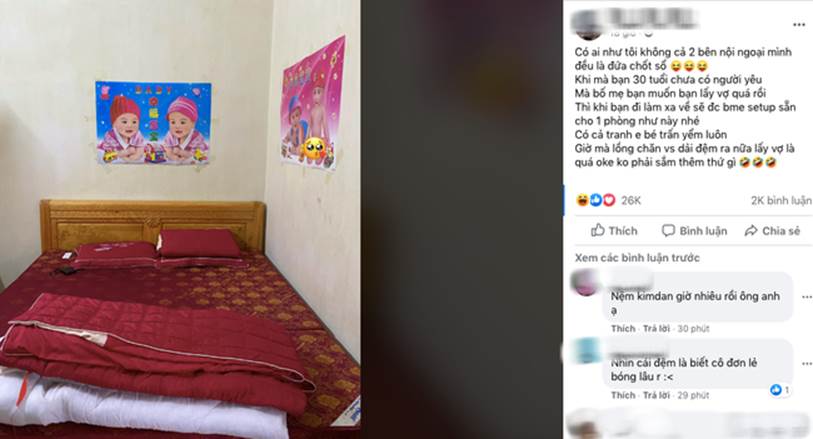 30 tuổi mà mãi chưa chịu lấy vợ, nam thanh niên được phụ huynh decor phòng ngủ đặc biệt thế này đây-1