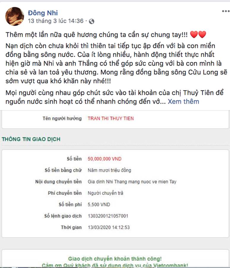 Vợ chồng Đông Nhi ủng hộ miền Tây 50 triệu vẫn bị chê trách, Tuấn Hưng ra mặt: Nghệ sĩ cũng là một công dân như bao người-1