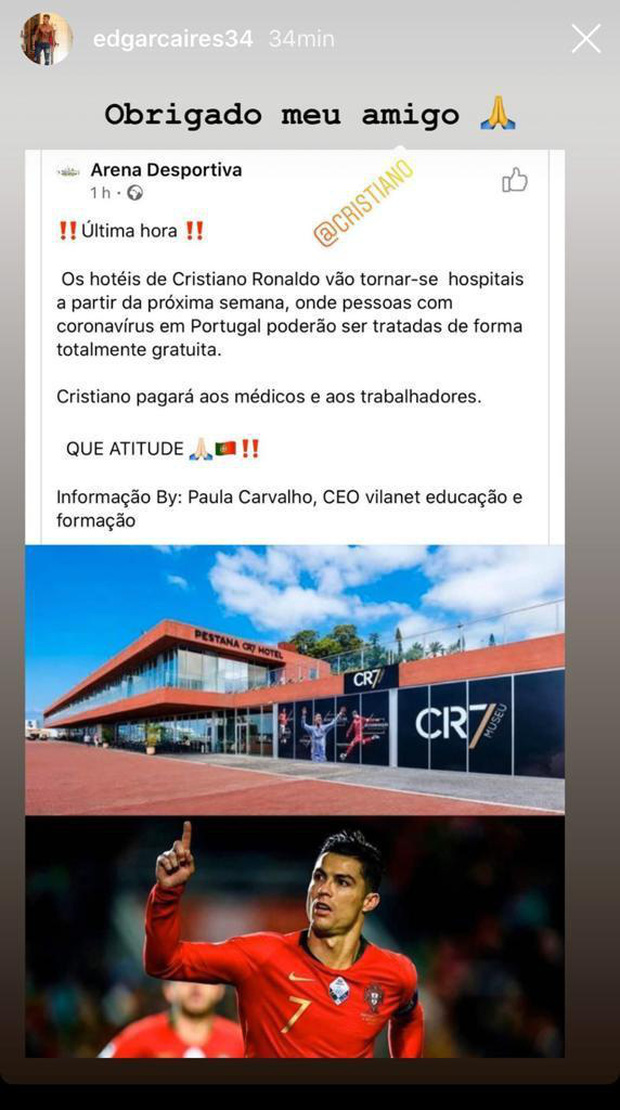 Nhân viên của Ronaldo xác nhận KHÔNG CÓ CHUYỆN khách sạn CR7 được dùng làm bệnh viện phục vụ bệnh nhân nhiễm Covid-19-1